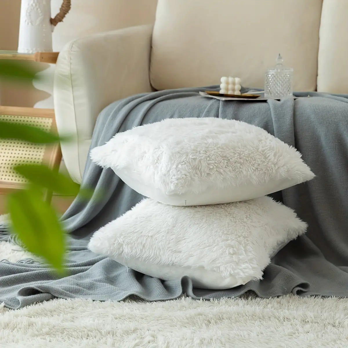 Fundas de Almohada de Piel Sintética Suave y Lujosa