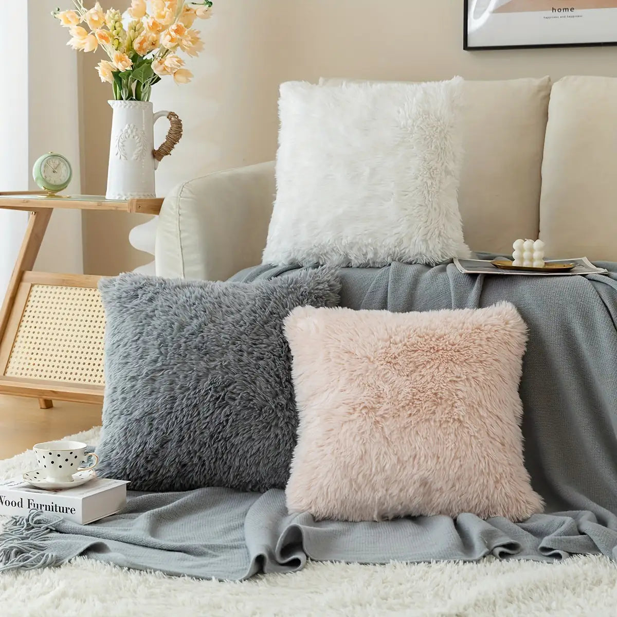 Fundas de Almohada de Piel Sintética Suave y Lujosa